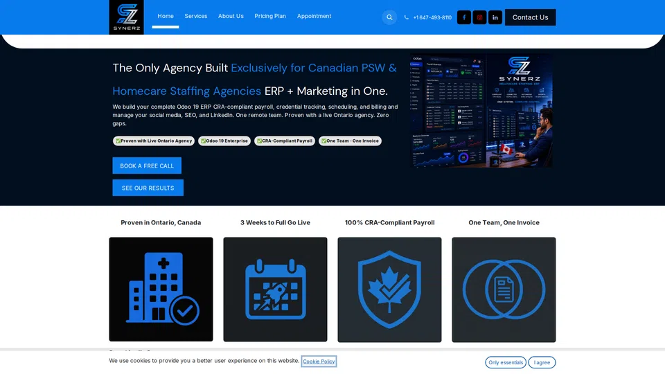 Homepage snapshot at launch
