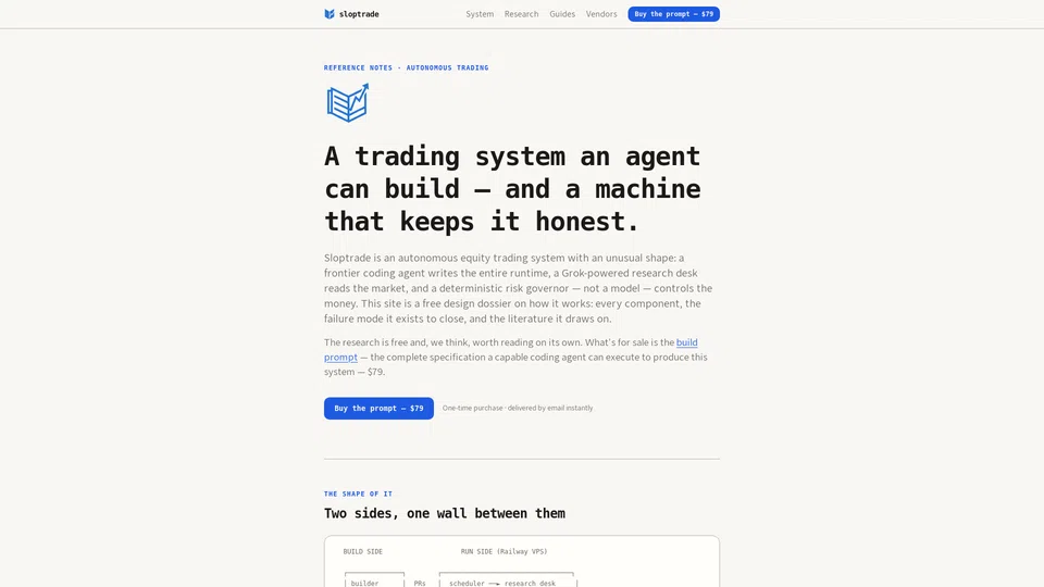 Homepage snapshot at launch