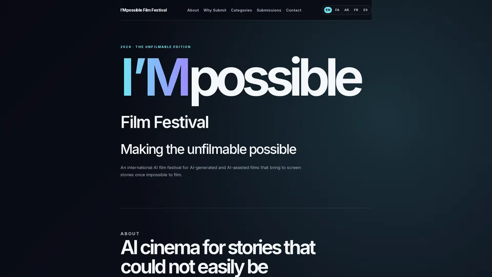 Homepage snapshot at launch