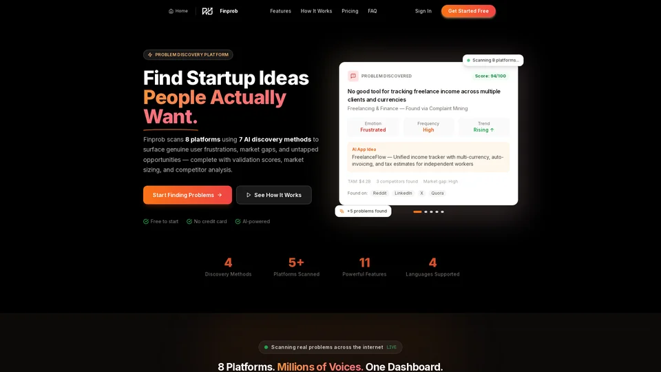Homepage snapshot at launch