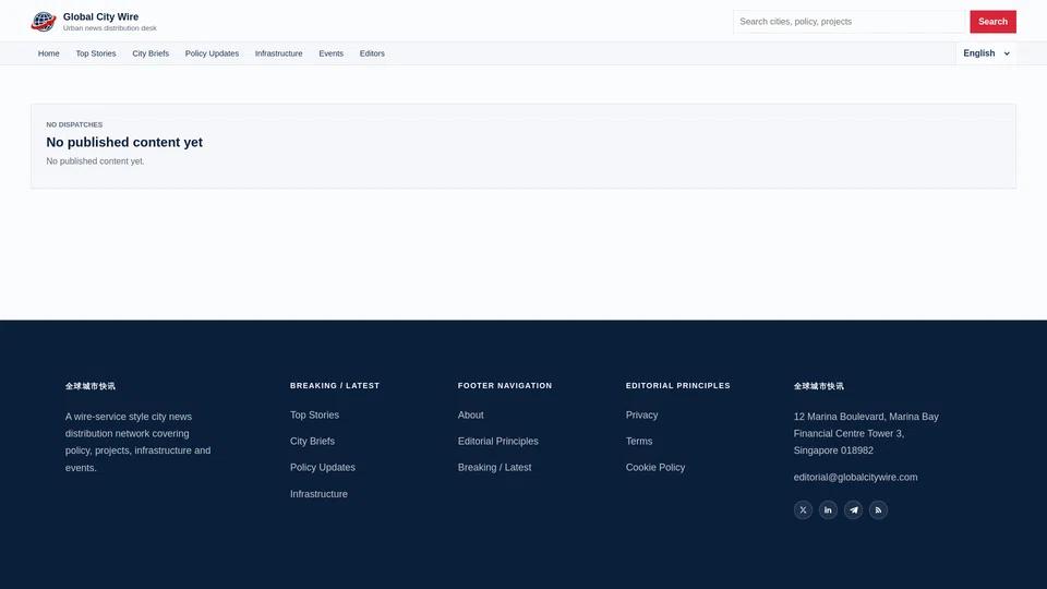 Homepage snapshot at launch