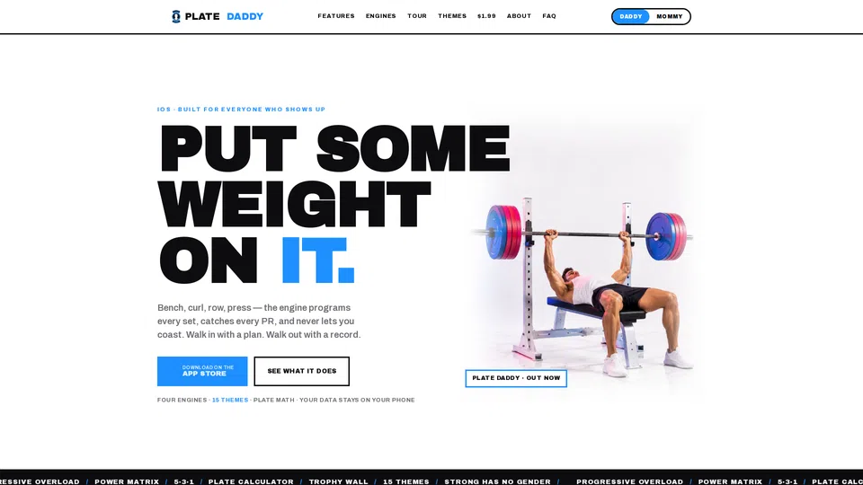 Homepage snapshot at launch