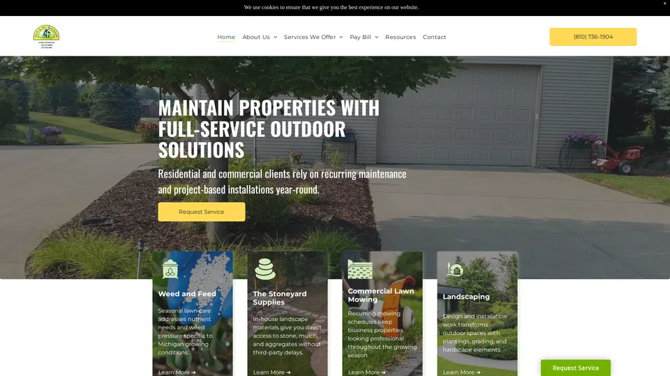 Homepage snapshot at launch