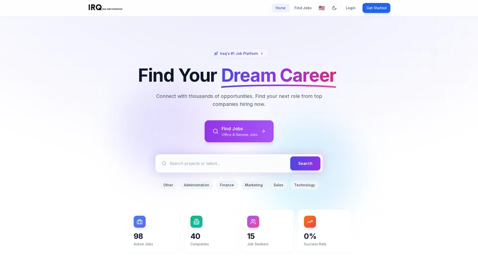 Homepage snapshot at launch