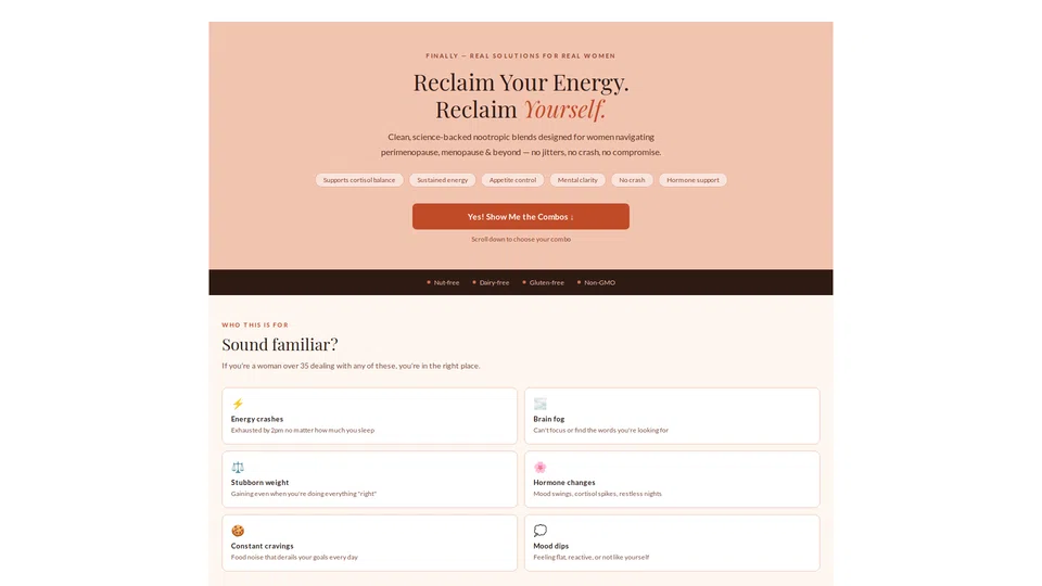 Homepage snapshot at launch