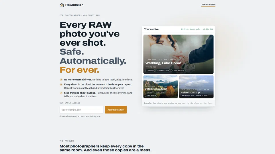 Homepage snapshot at launch
