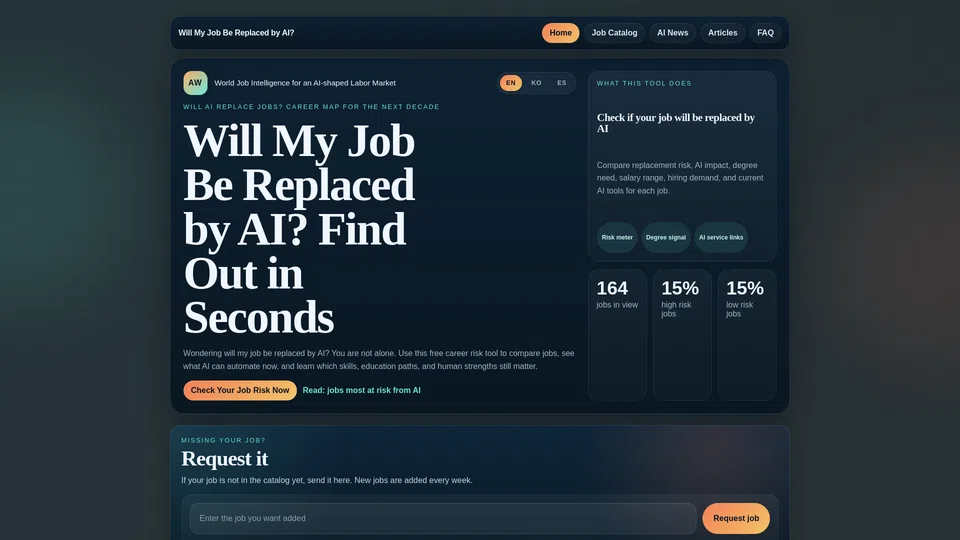 Homepage snapshot at launch