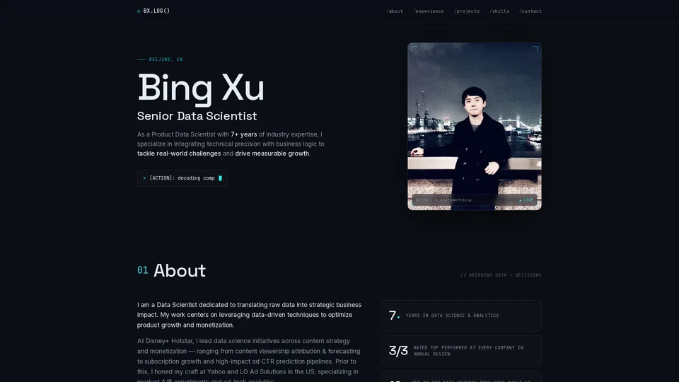 Homepage snapshot at launch