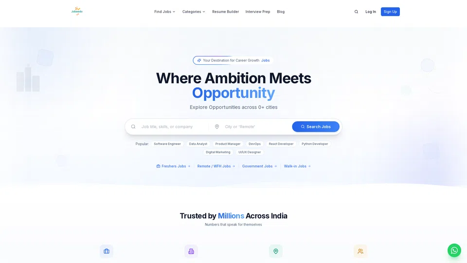 Homepage snapshot at launch