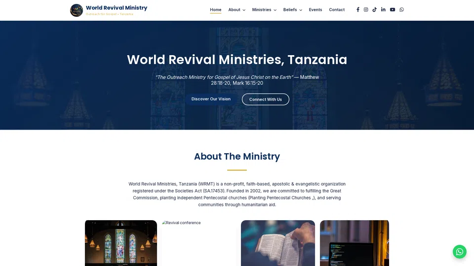 Homepage snapshot at launch