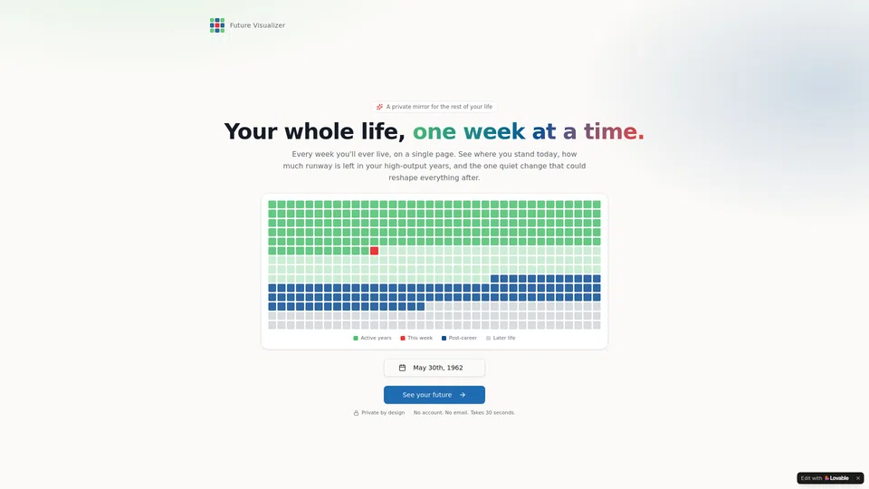 Homepage snapshot at launch