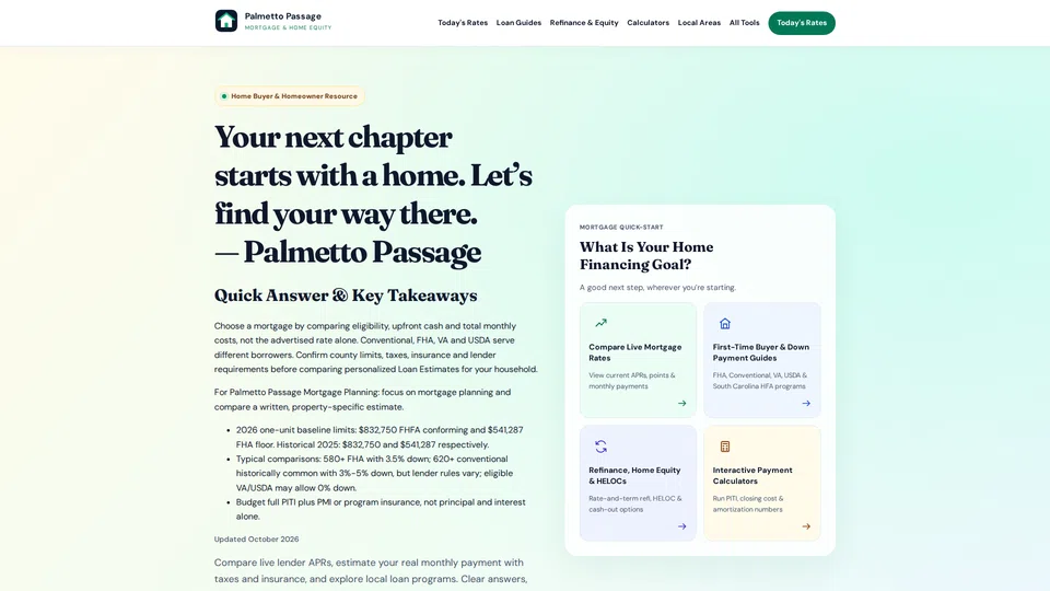 Homepage snapshot at launch
