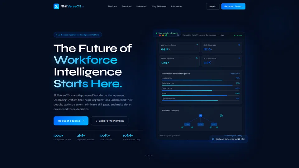 Homepage snapshot at launch