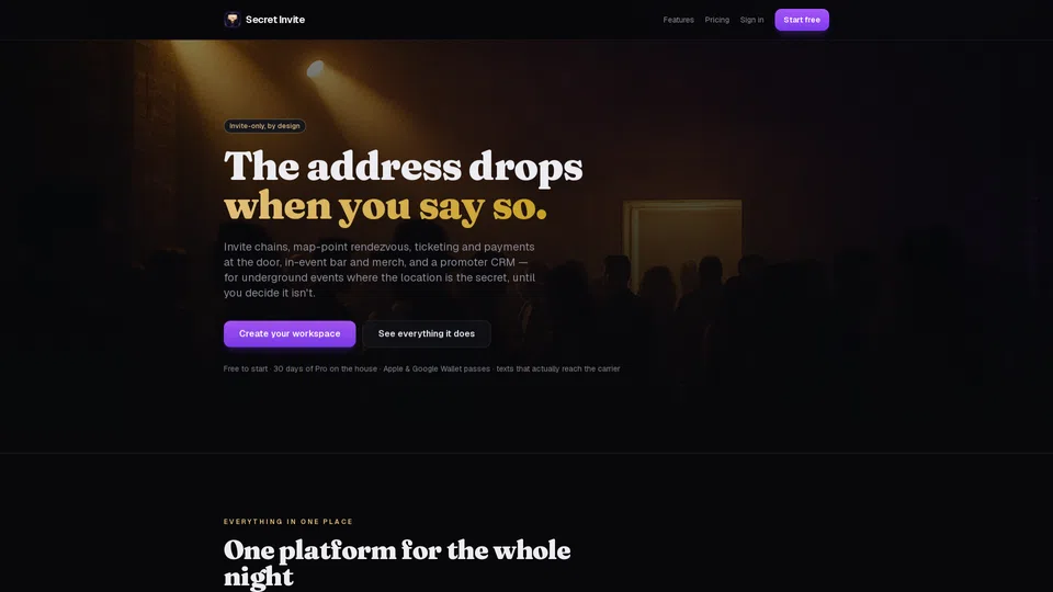 Homepage snapshot at launch
