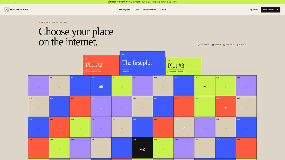 Homepage snapshot at launch