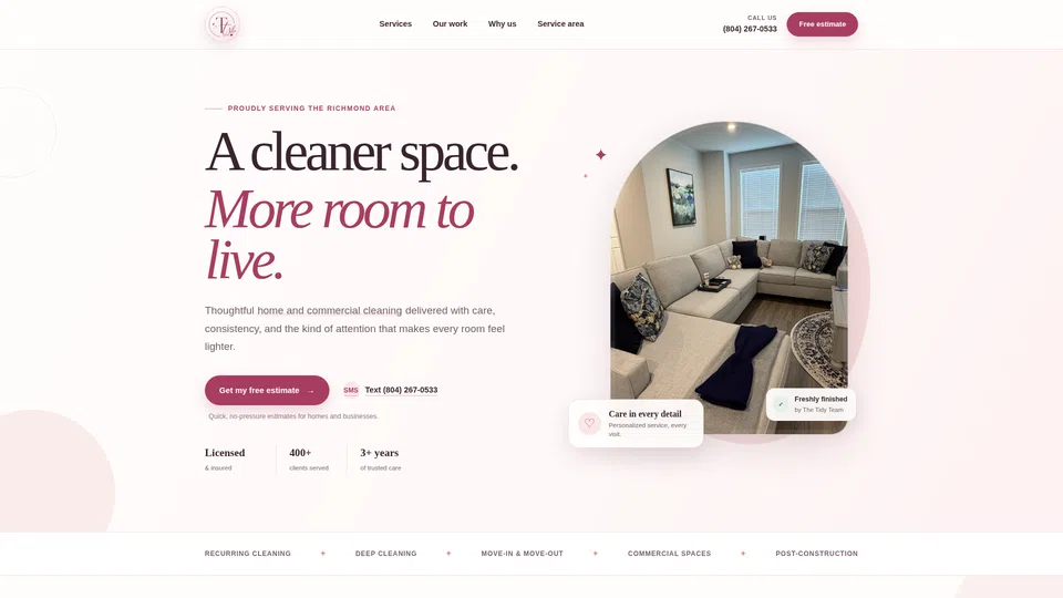 Homepage snapshot at launch