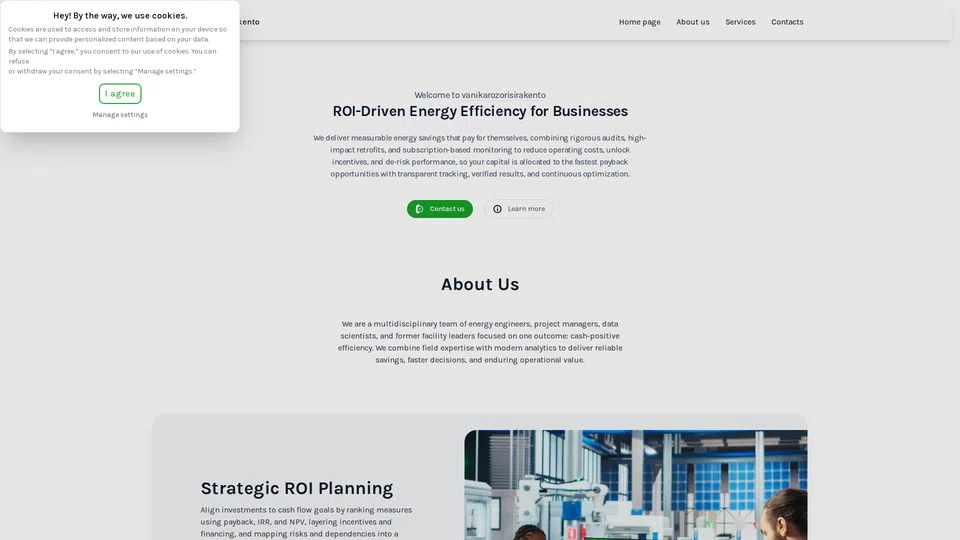 Homepage snapshot at launch