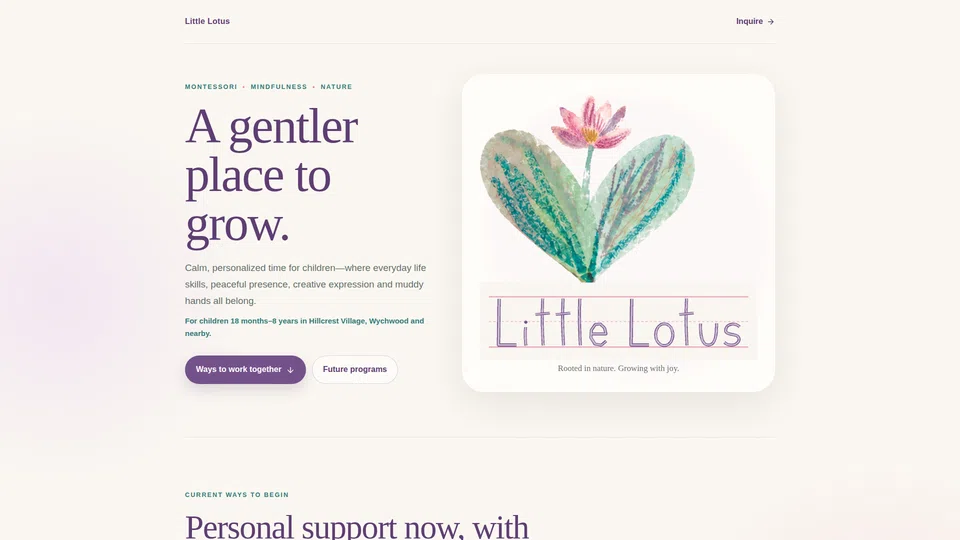 Homepage snapshot at launch