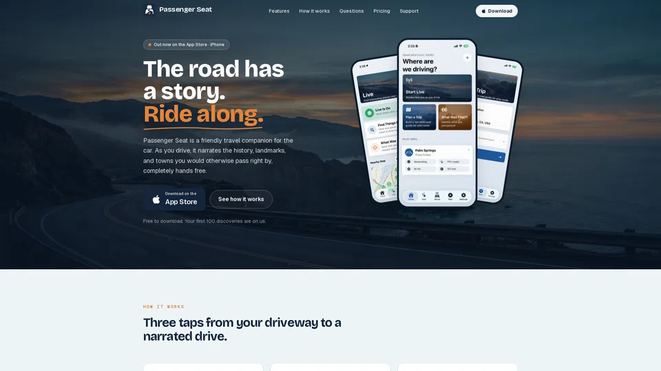 Homepage snapshot at launch