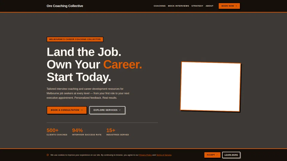 Homepage snapshot at launch