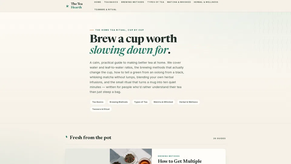 Homepage snapshot at launch