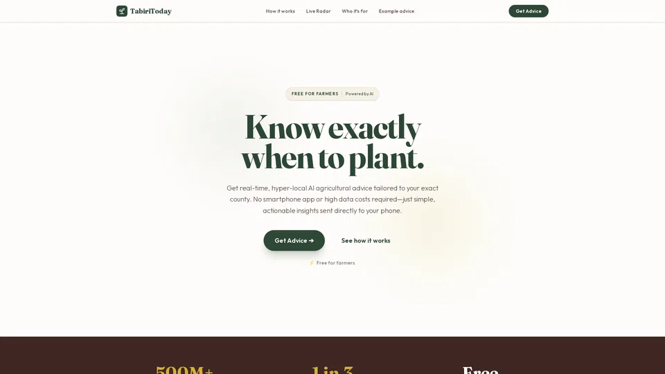 Homepage snapshot at launch