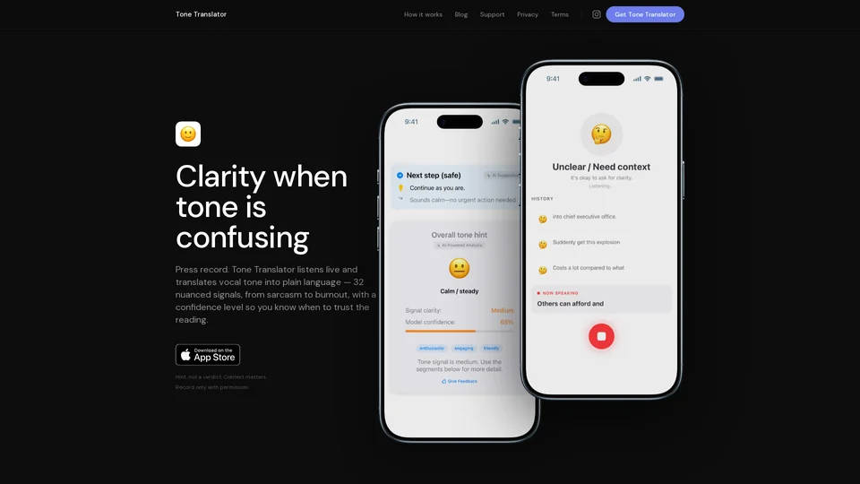 Homepage snapshot at launch