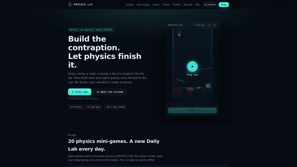 Homepage snapshot at launch