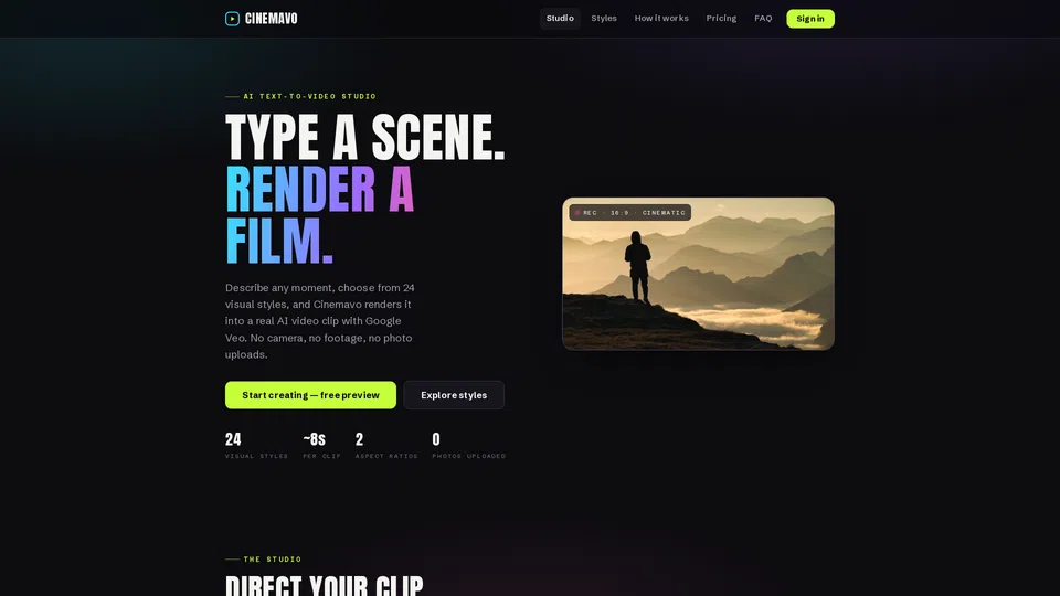 Homepage snapshot at launch