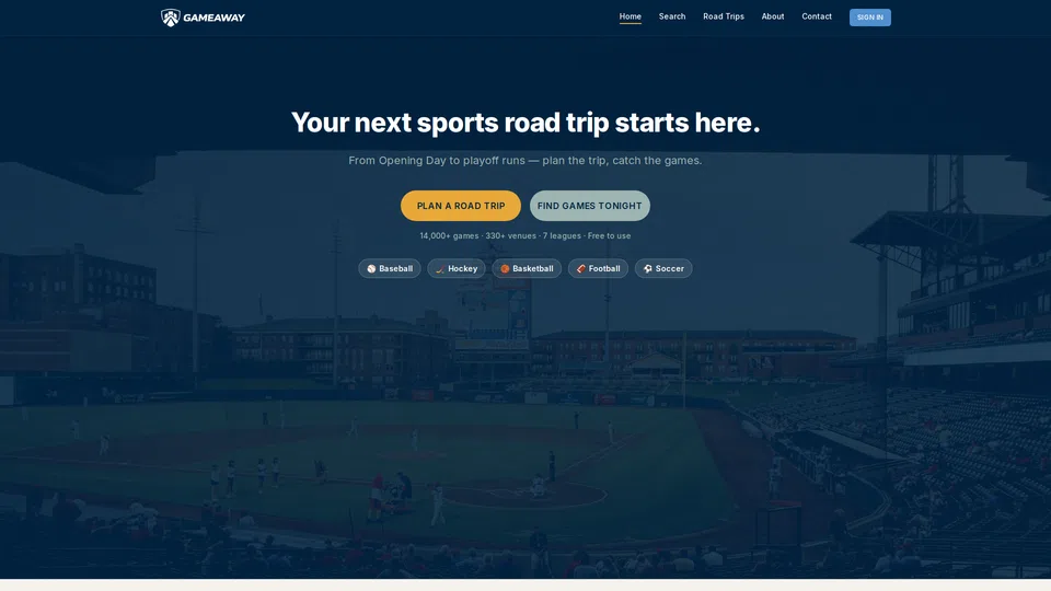 Homepage snapshot at launch