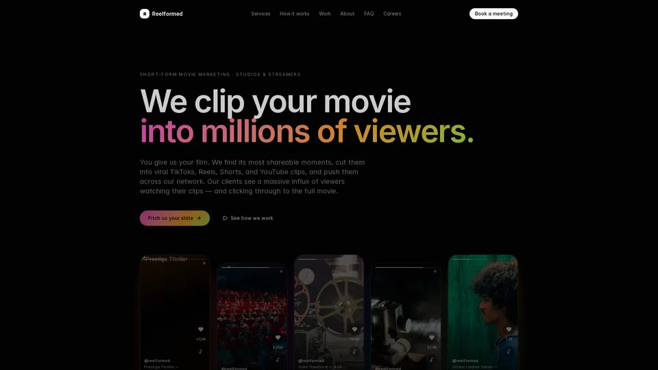 Homepage snapshot at launch