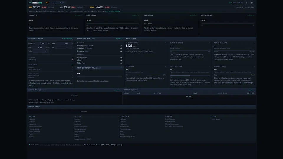 Homepage snapshot at launch
