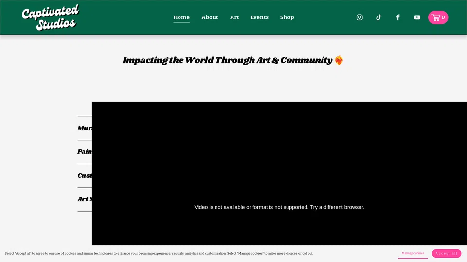 Homepage snapshot at launch