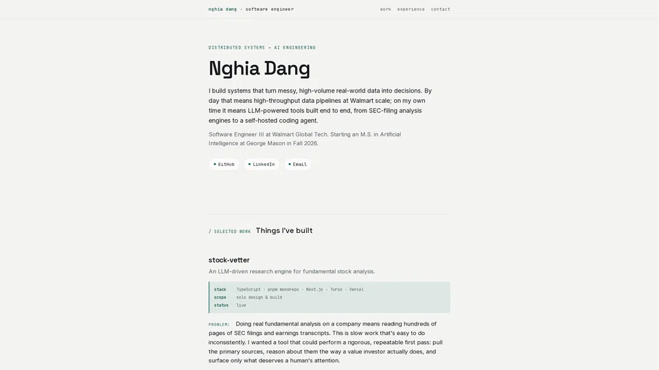Homepage snapshot at launch
