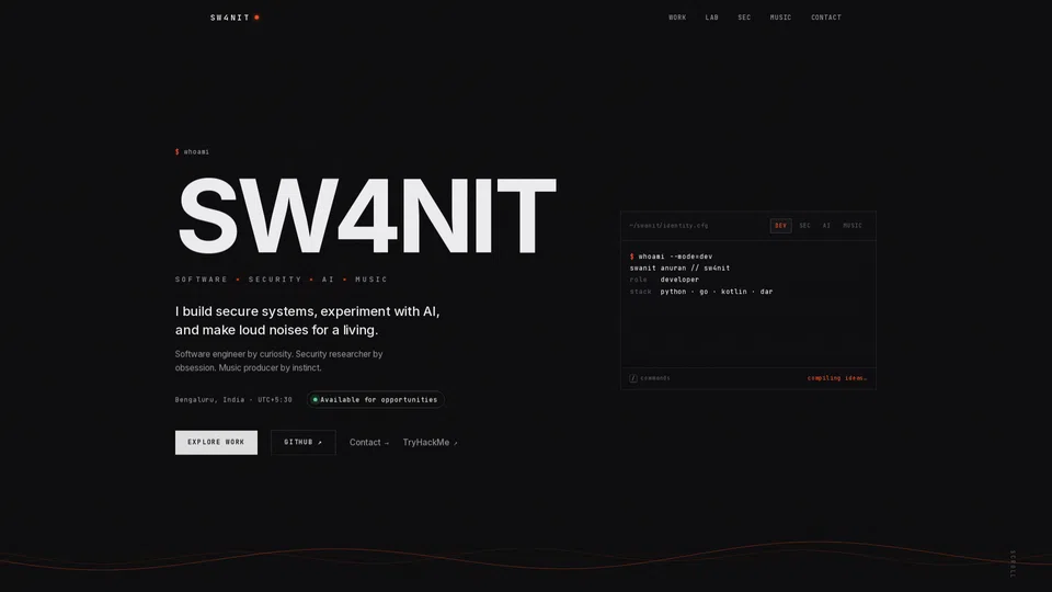 Homepage snapshot at launch