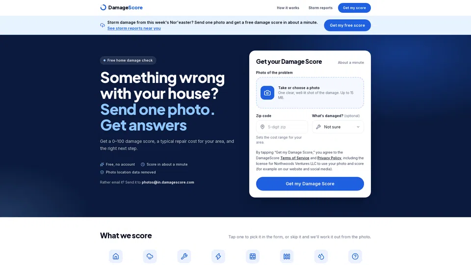 Homepage snapshot at launch