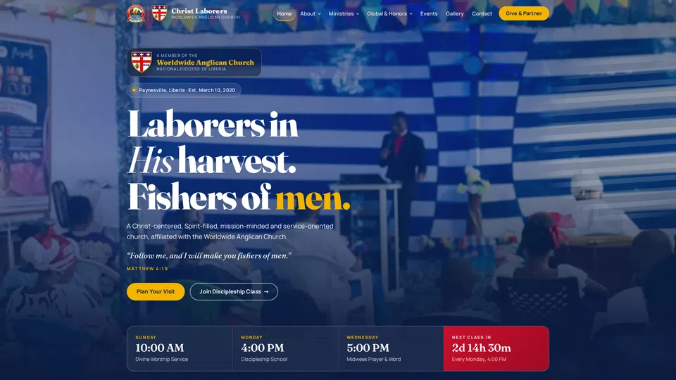 Homepage snapshot at launch