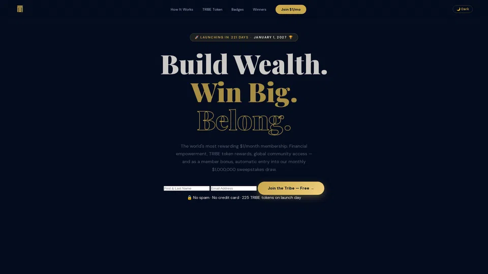 Homepage snapshot at launch