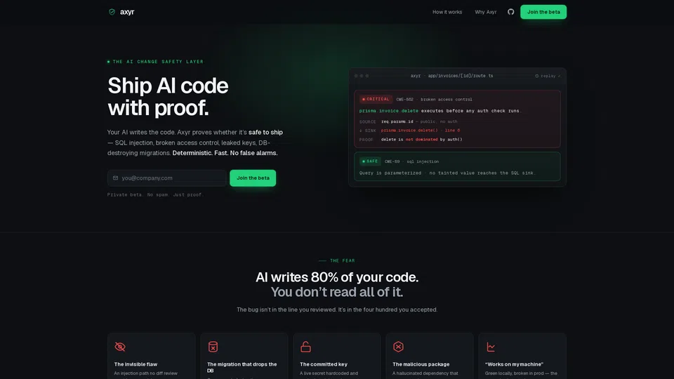 Homepage snapshot at launch
