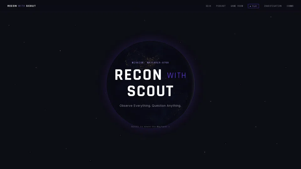 Homepage snapshot at launch