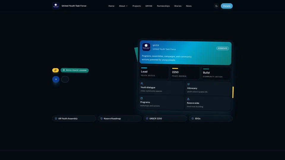Homepage snapshot at launch