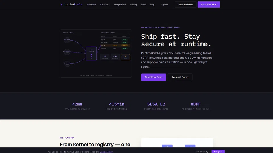 Homepage snapshot at launch