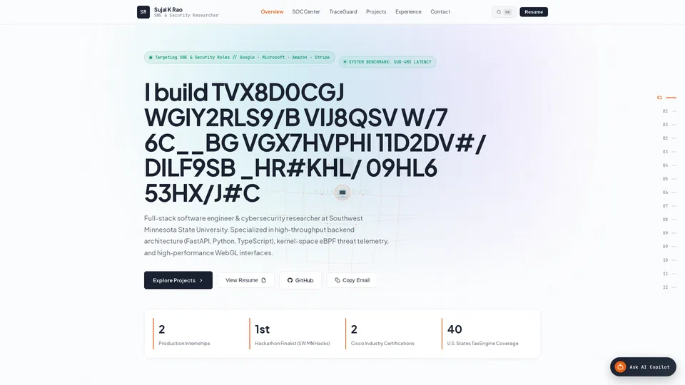 Homepage snapshot at launch