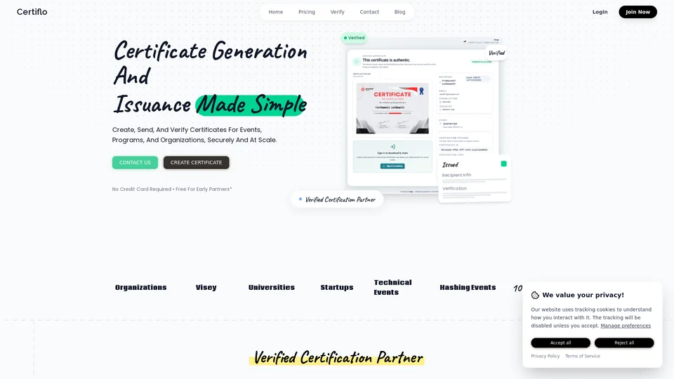 Homepage snapshot at launch