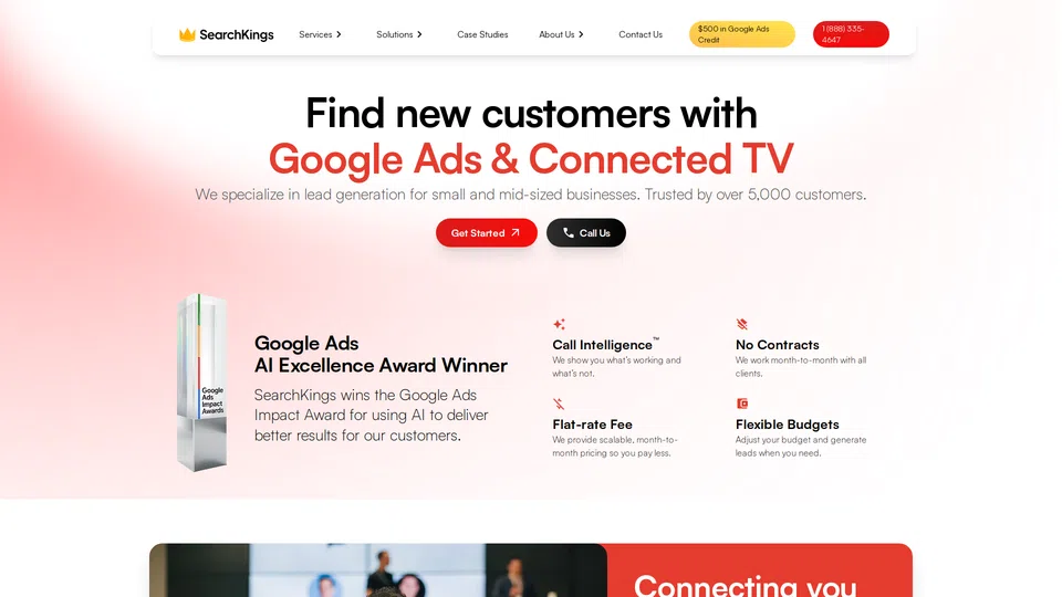 Homepage snapshot at launch