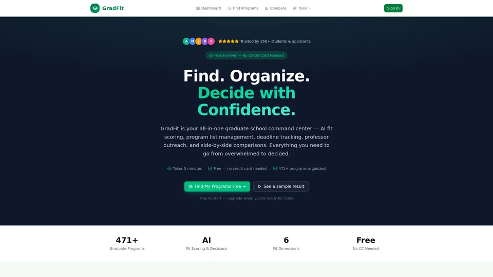 Homepage snapshot at launch