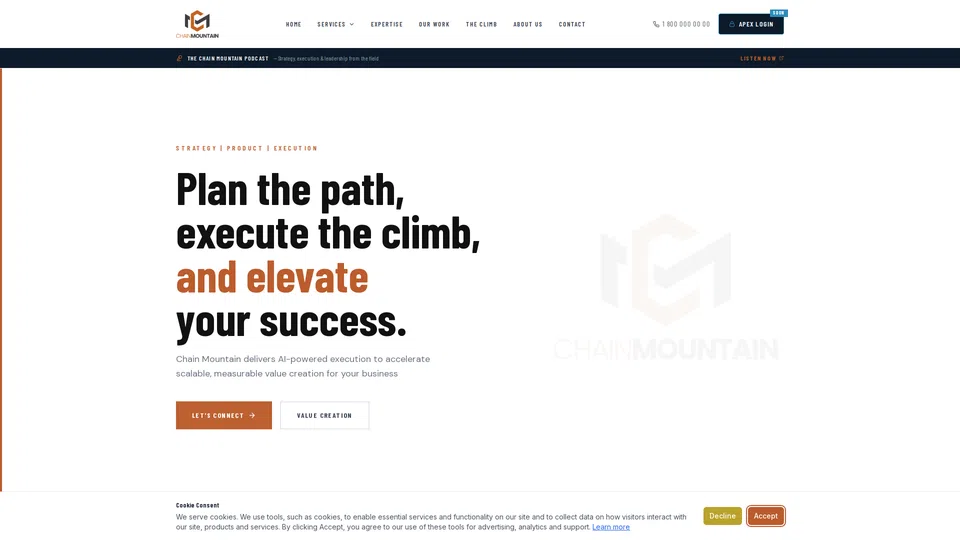 Homepage snapshot at launch