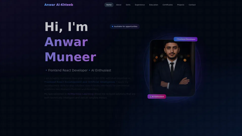 Homepage snapshot at launch