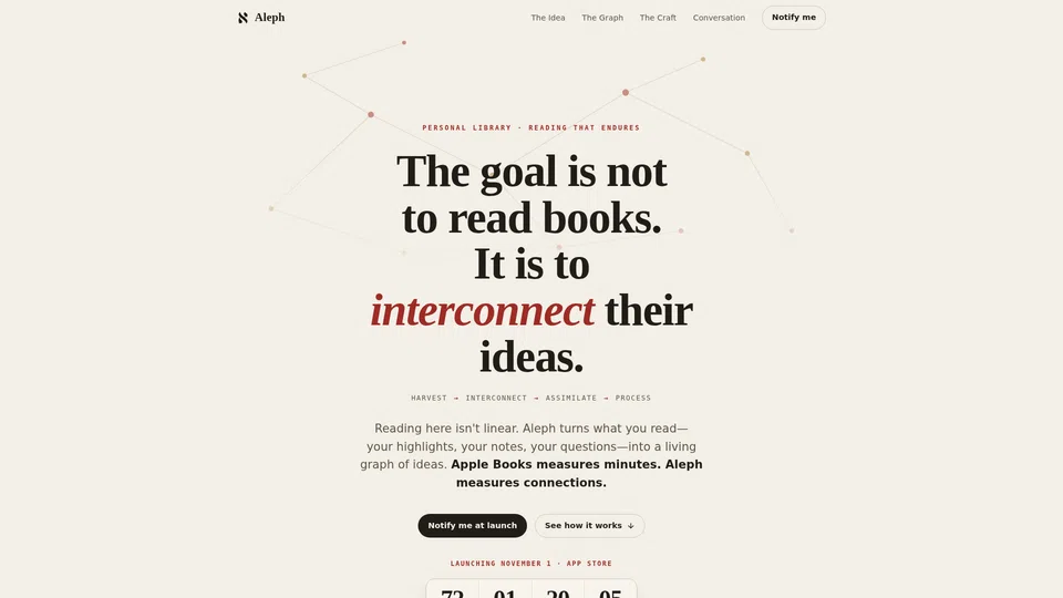 Homepage snapshot at launch