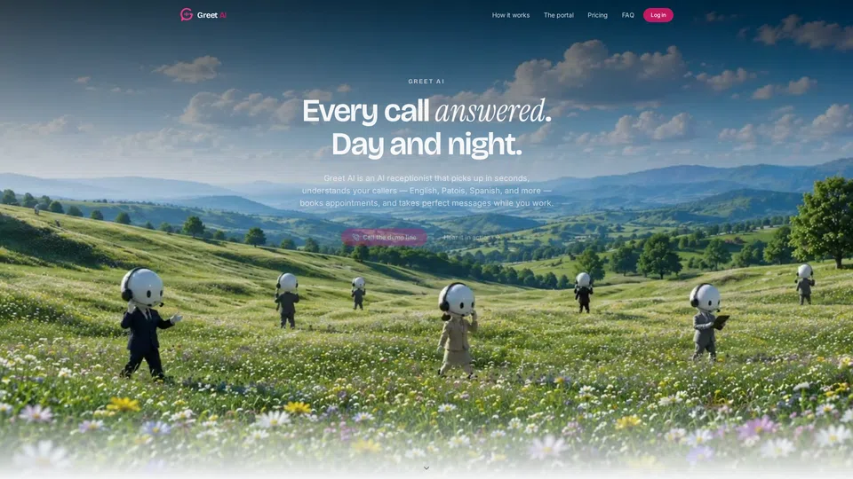 Homepage snapshot at launch